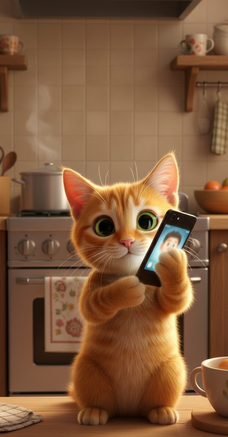 ماں بلی کی کہانی: بچوں کو کھانا پکاتے ہوئے