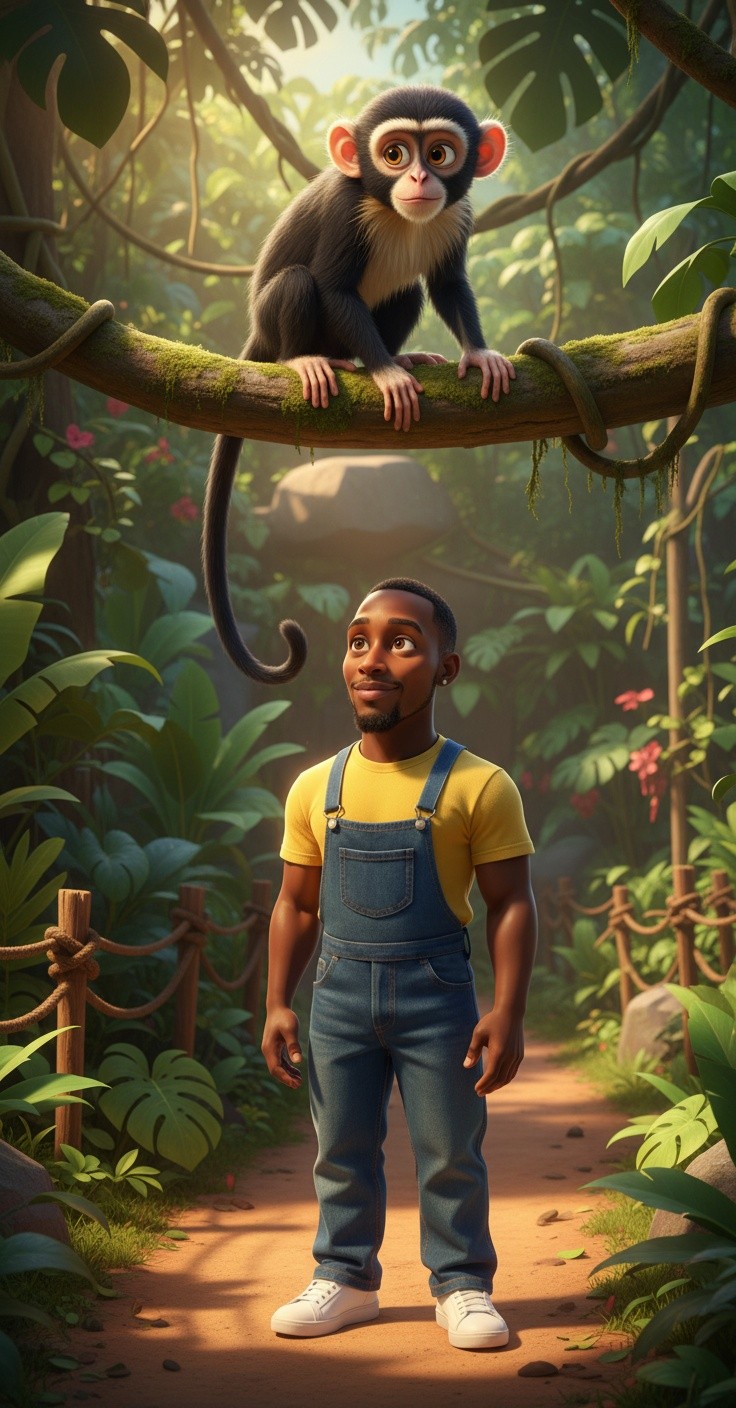 Anak Kecil dan Monyet yang Bengong