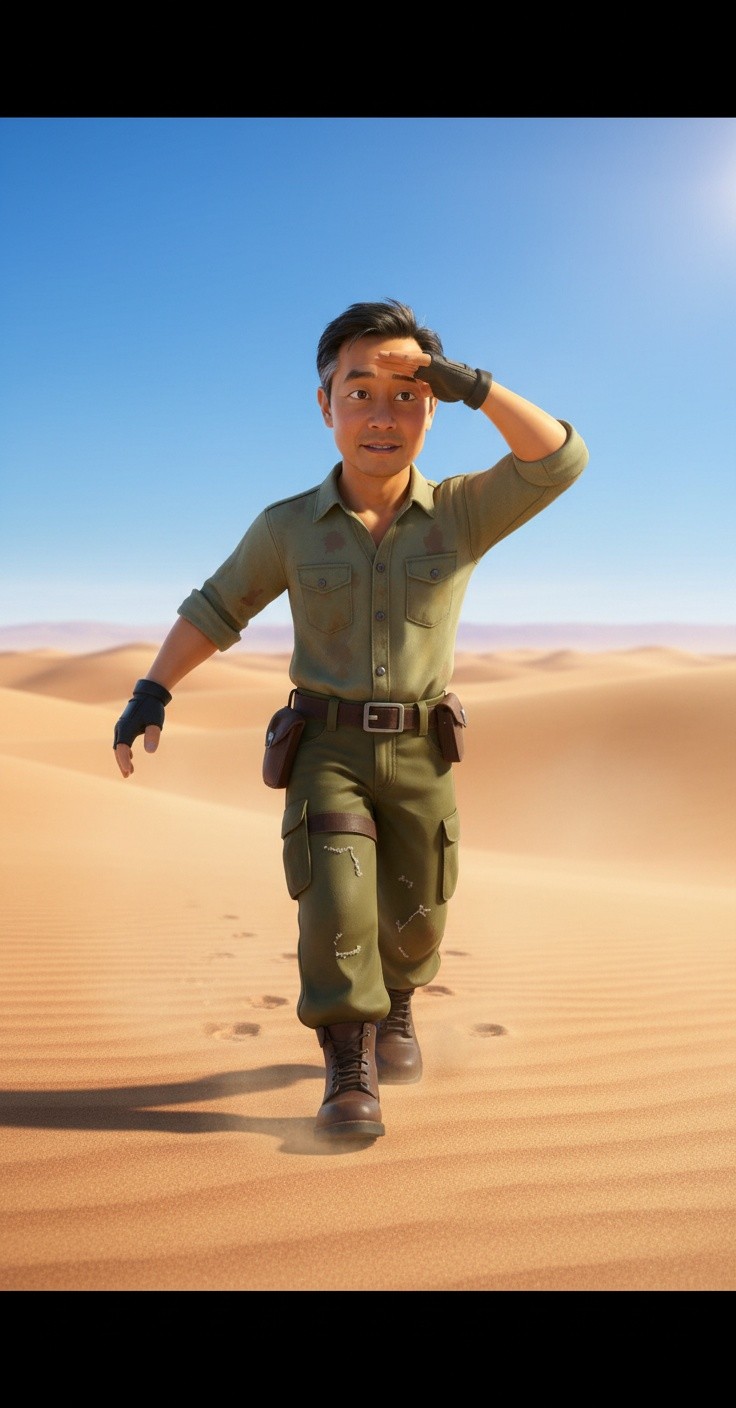 Pria Menunggang Kuda di Gurun Pasir