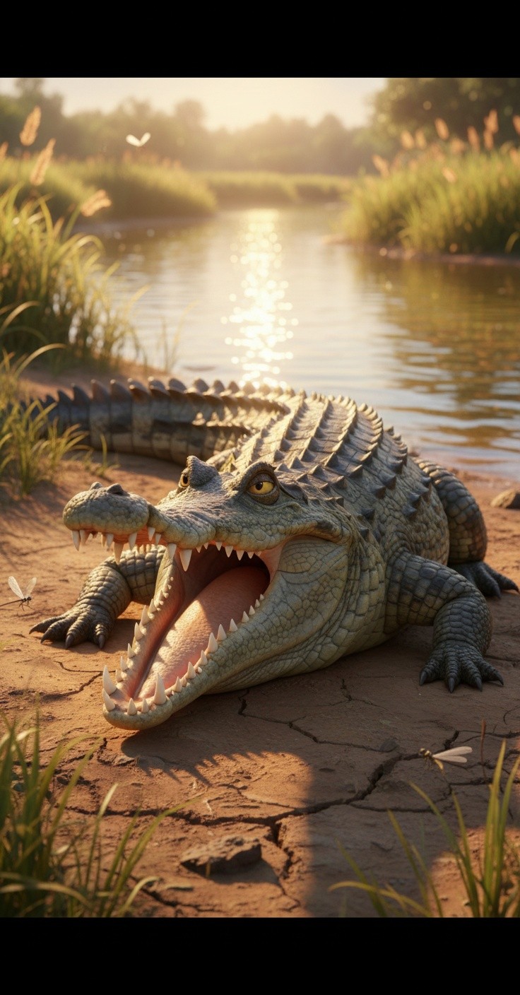 The Crocodile and the Little Bird: A Shiny Friendship