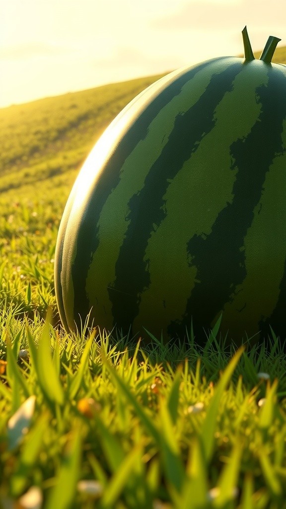 Tiny Workers Processing a Giant Watermelon Hill