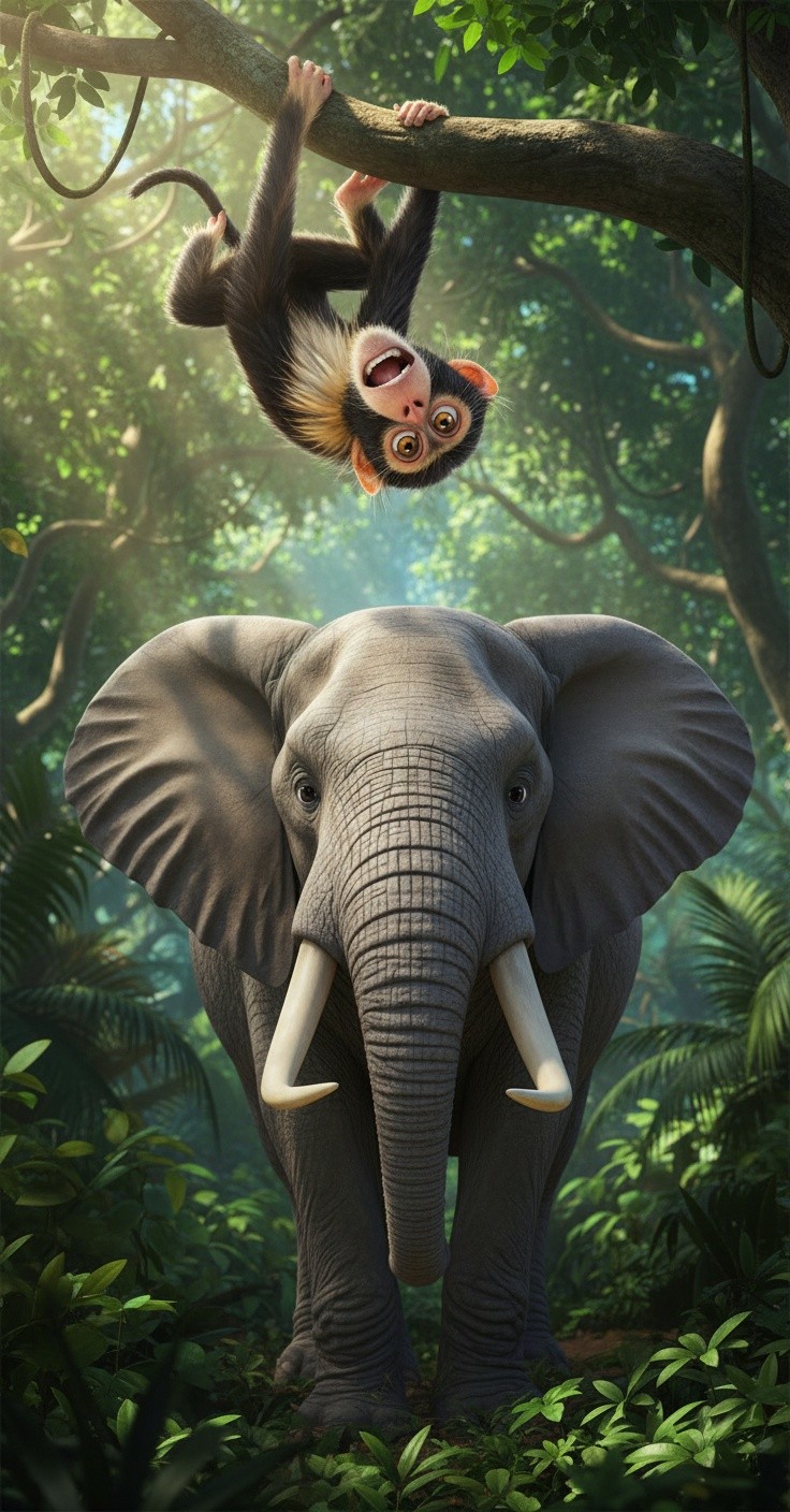 بندر اور ہاتھی کی دوستی کا سبق