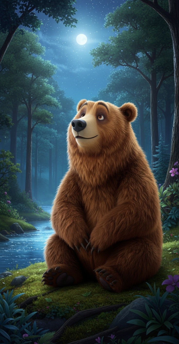 دب صغير تحت النجوم