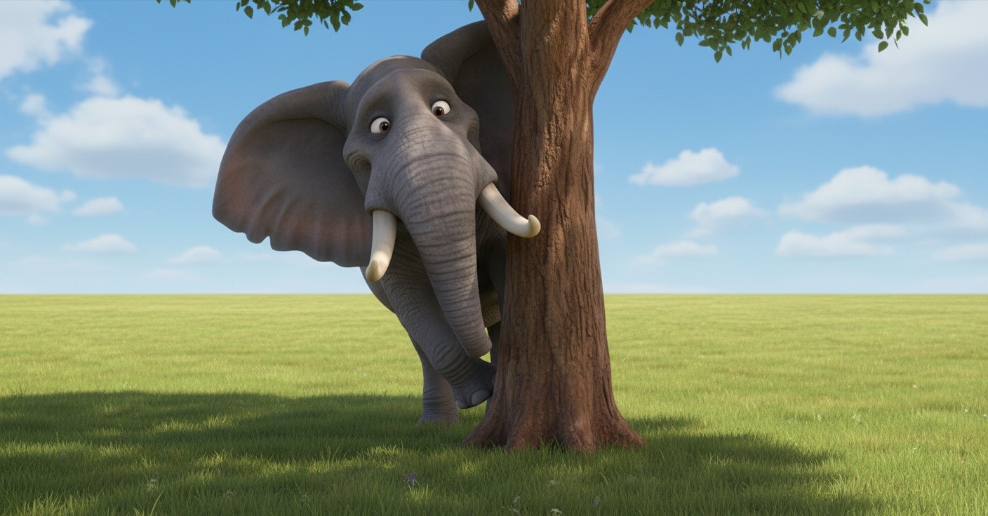 Gajah dan Petak Umpet: Sembunyi yang Terlalu Besar!