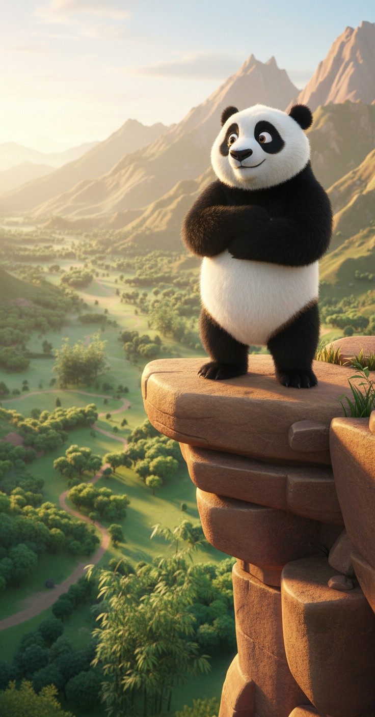 पांडा पो का झरने का रोमांच!