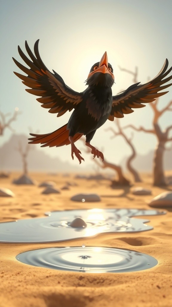 The Clever Crow's Water Quest