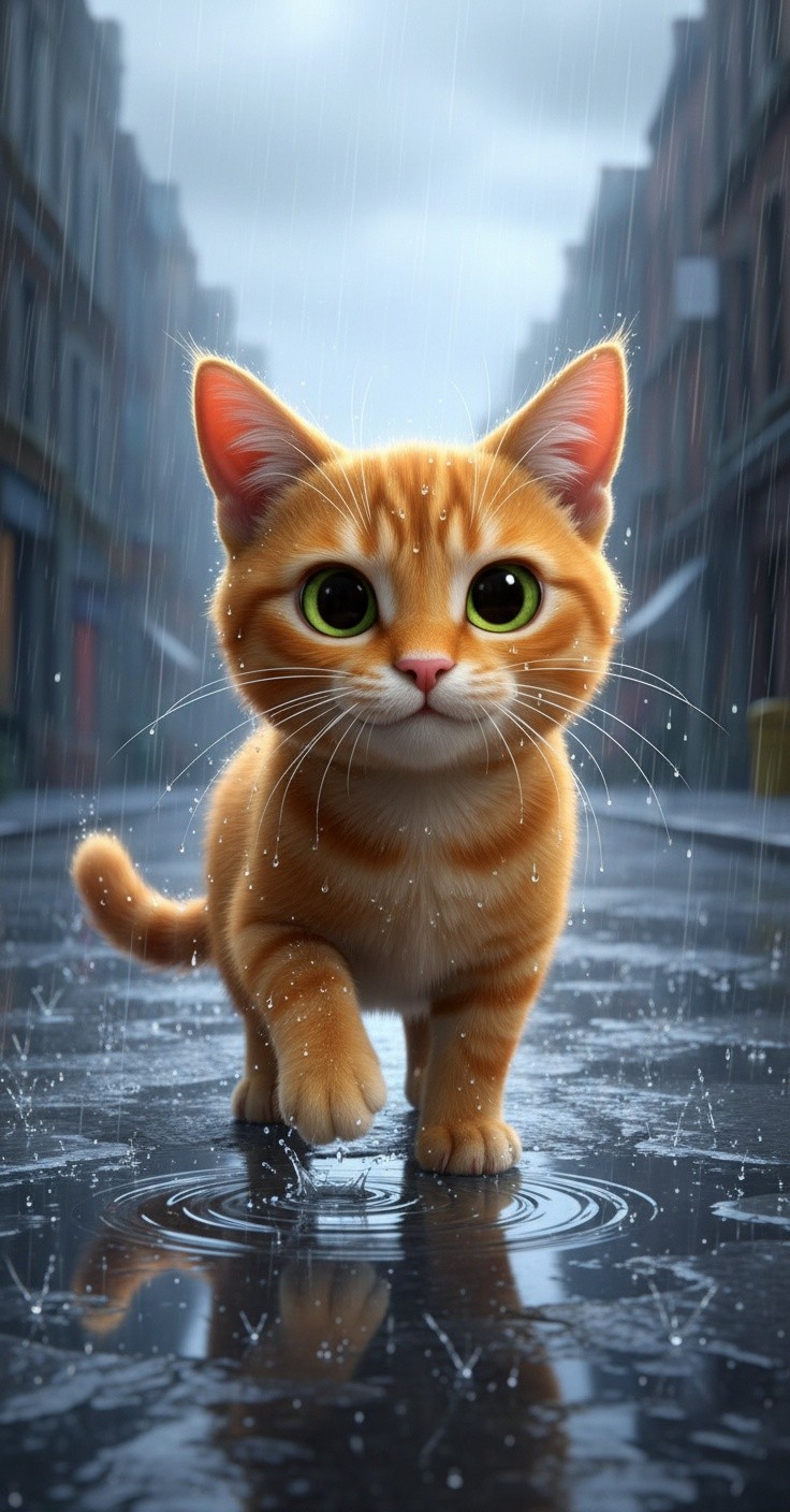 Sweet Rescue: A Kitten's Rainy Day Journey