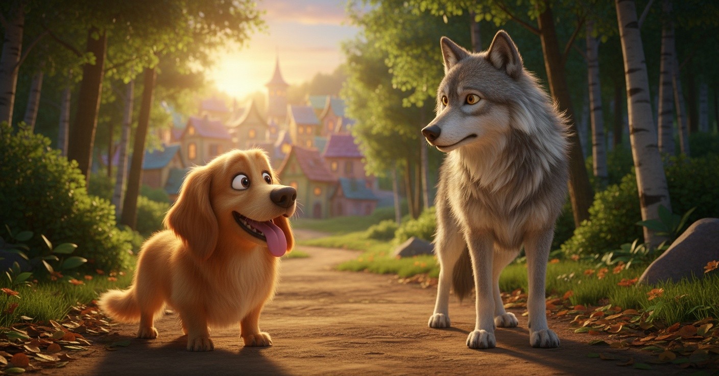 मोती और चालाक भेड़िया की कहानी