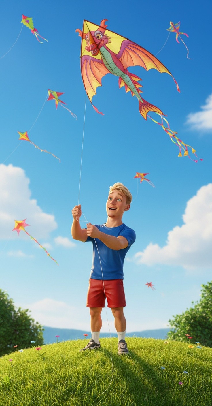 Storm Cuts Off Baby Boy's Kite in Playground