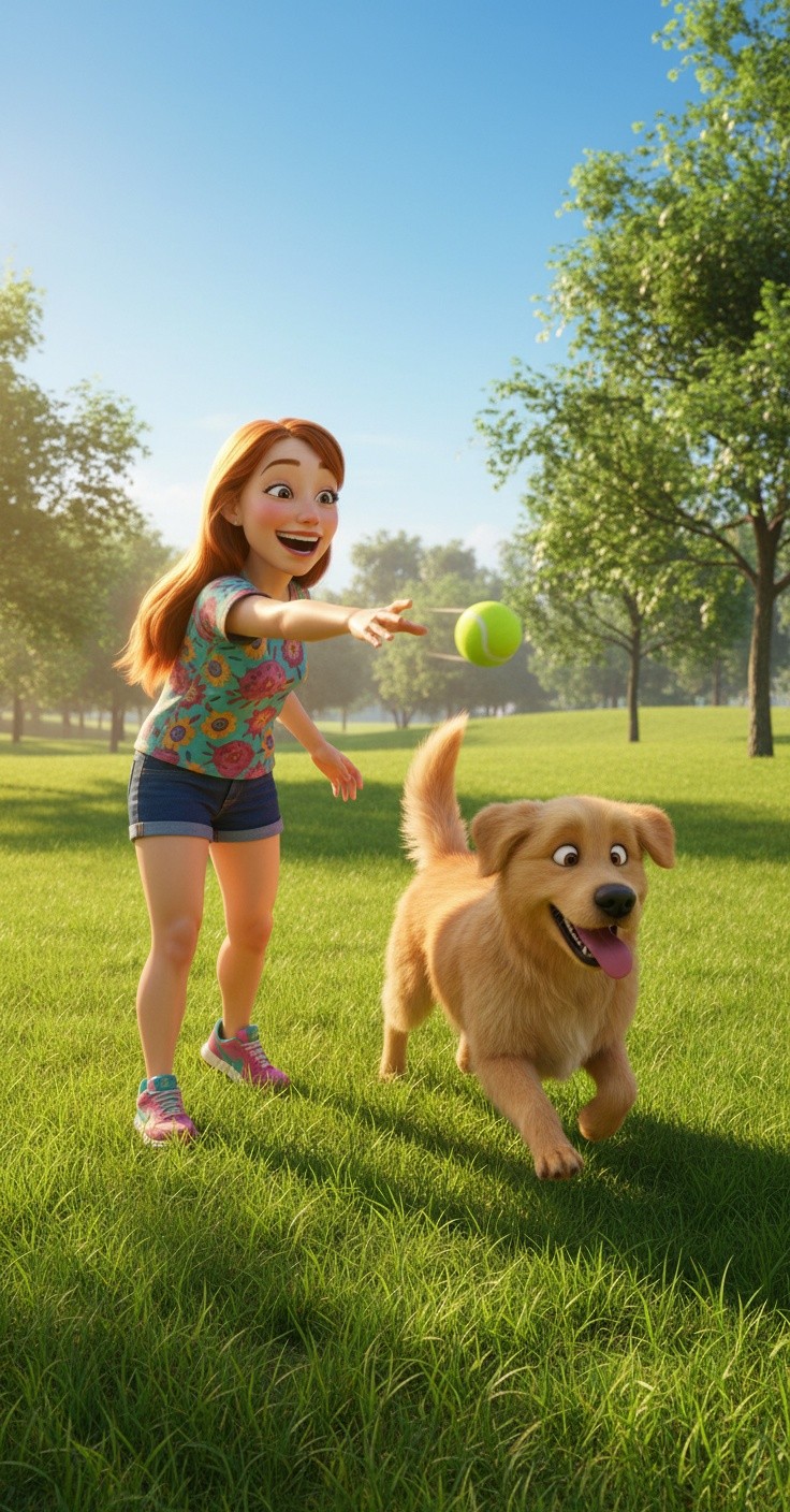 Amazing Fronts for 3D Animation: Girl and Dog Cartoon