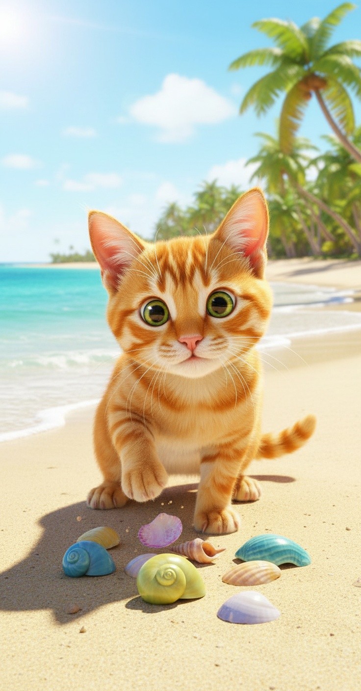 Liburan Kucing dan Kelinci di Pantai