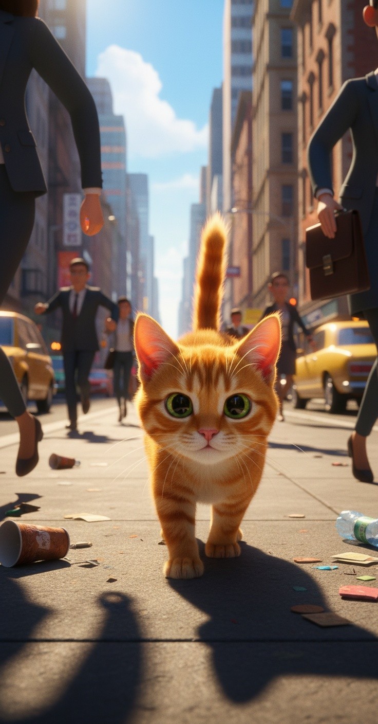 Cat's Adventure: Buying a Mat and Being Chased by a Wolf