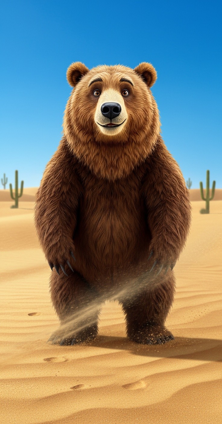 Adventures of a Happy Bear in the Desert