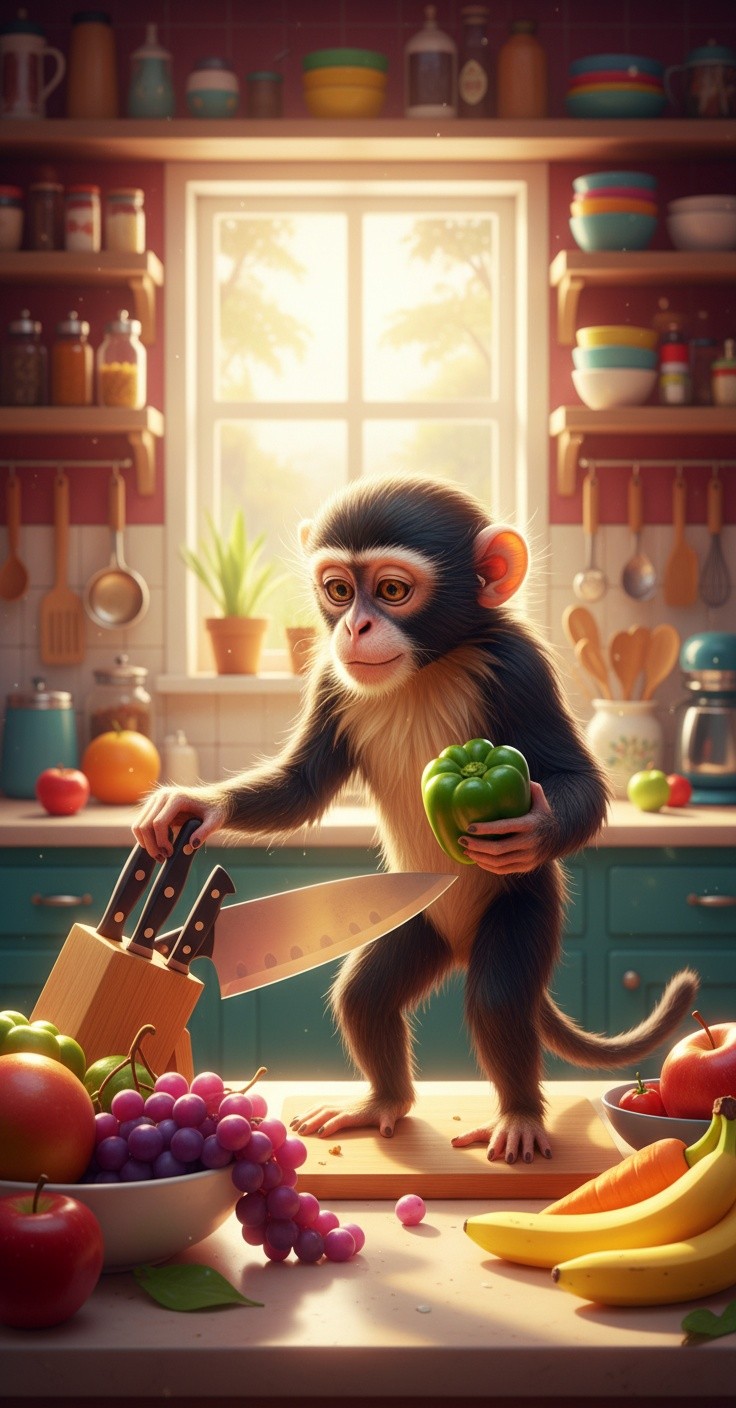 Monkey Prepares Lunch