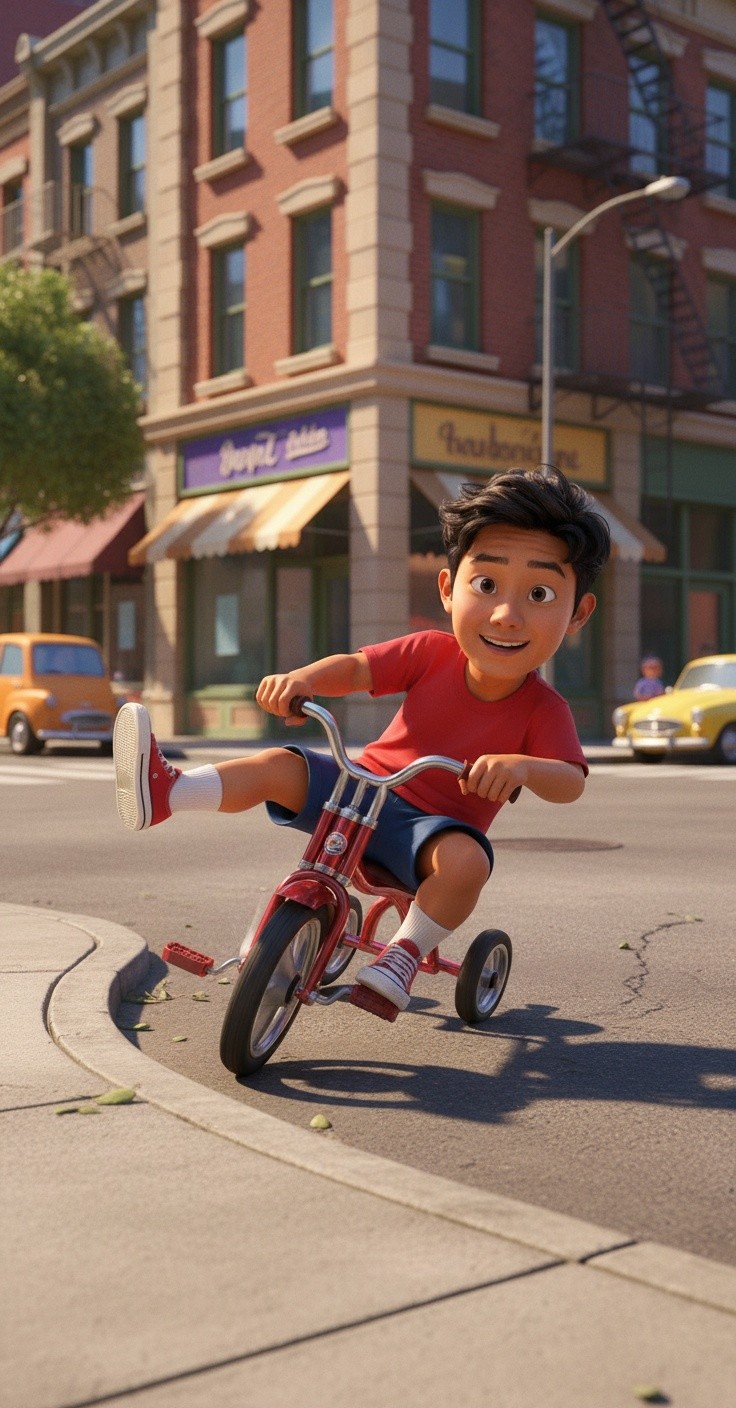 The Tricycle Drift Escape: A Hilarious Chase!