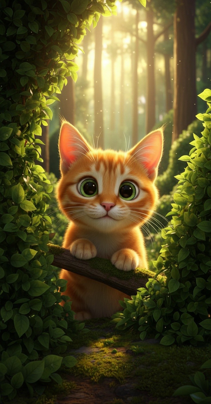 Pertarungan Kucing Putih dan Kucing Oren di Hutan