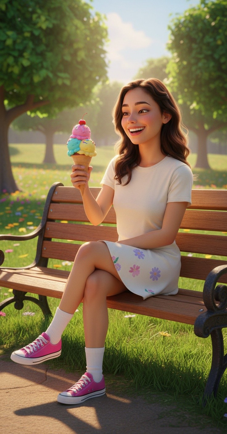 Girl Enjoying Ice Cream for Lawa