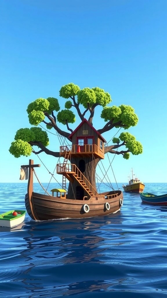 Lomba Ekstrem Membangun Rumah Pohon di Laut