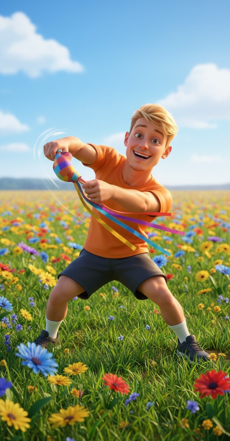 A Boy and His Dog: Joyful Moments in the Meadow