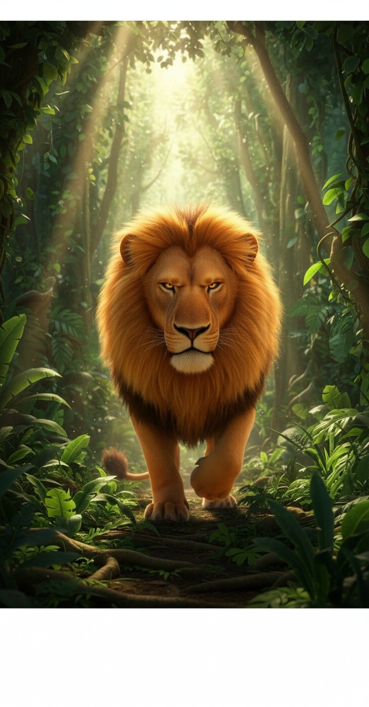 A Lion and Mice with a Friendly Elephant