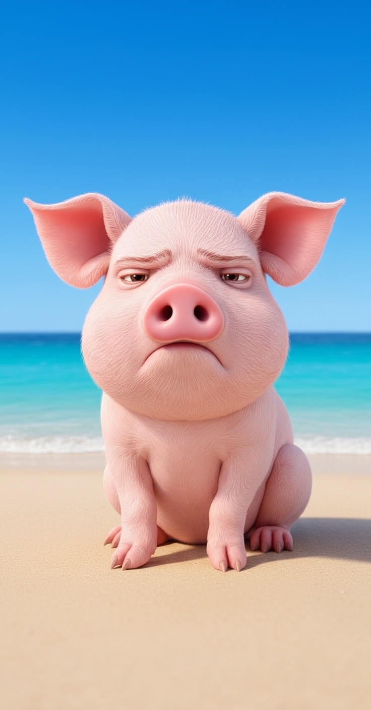 Cuti Santai Babi dan Musang di Pantai