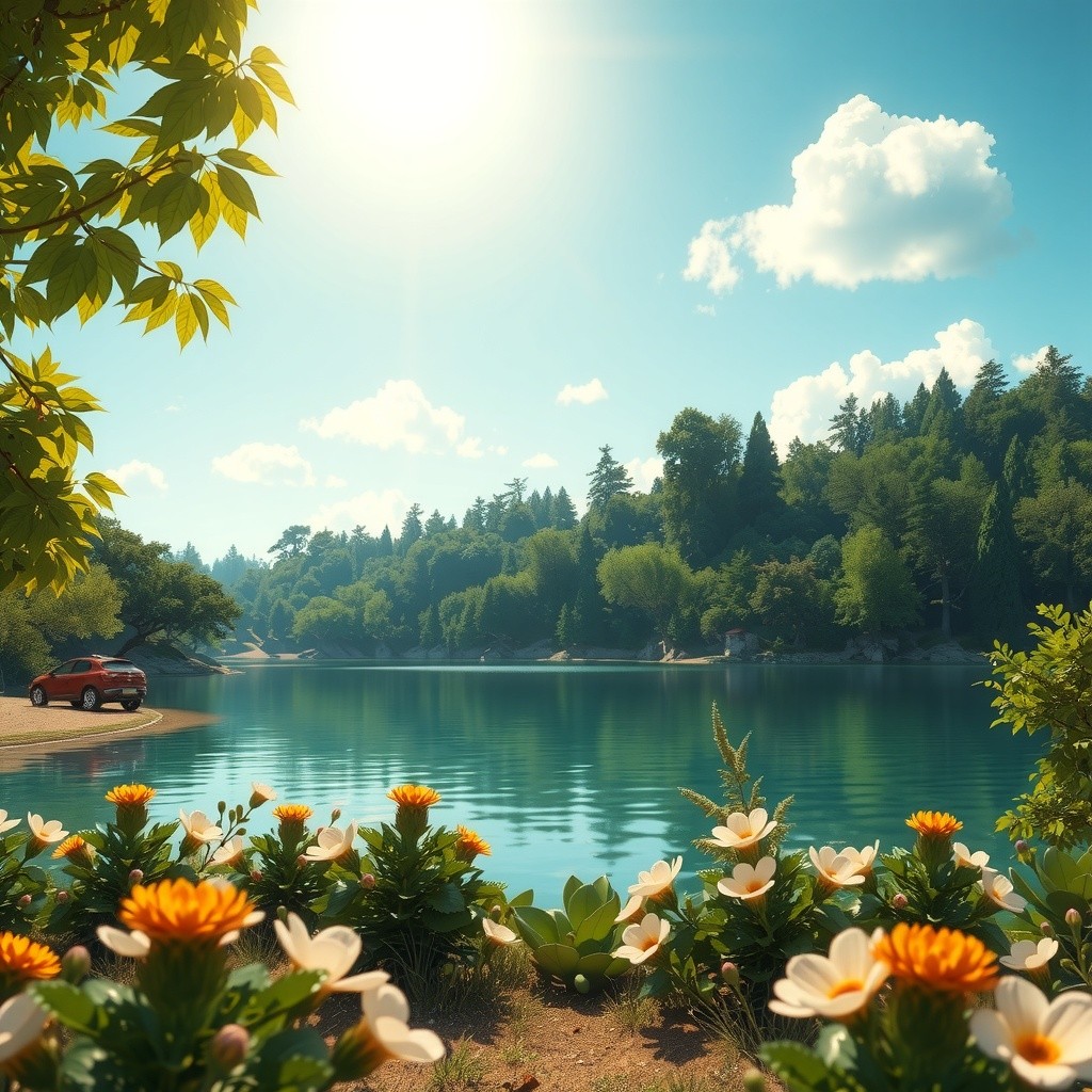 A Magical Day by the Lake with a Friendly Dolphin