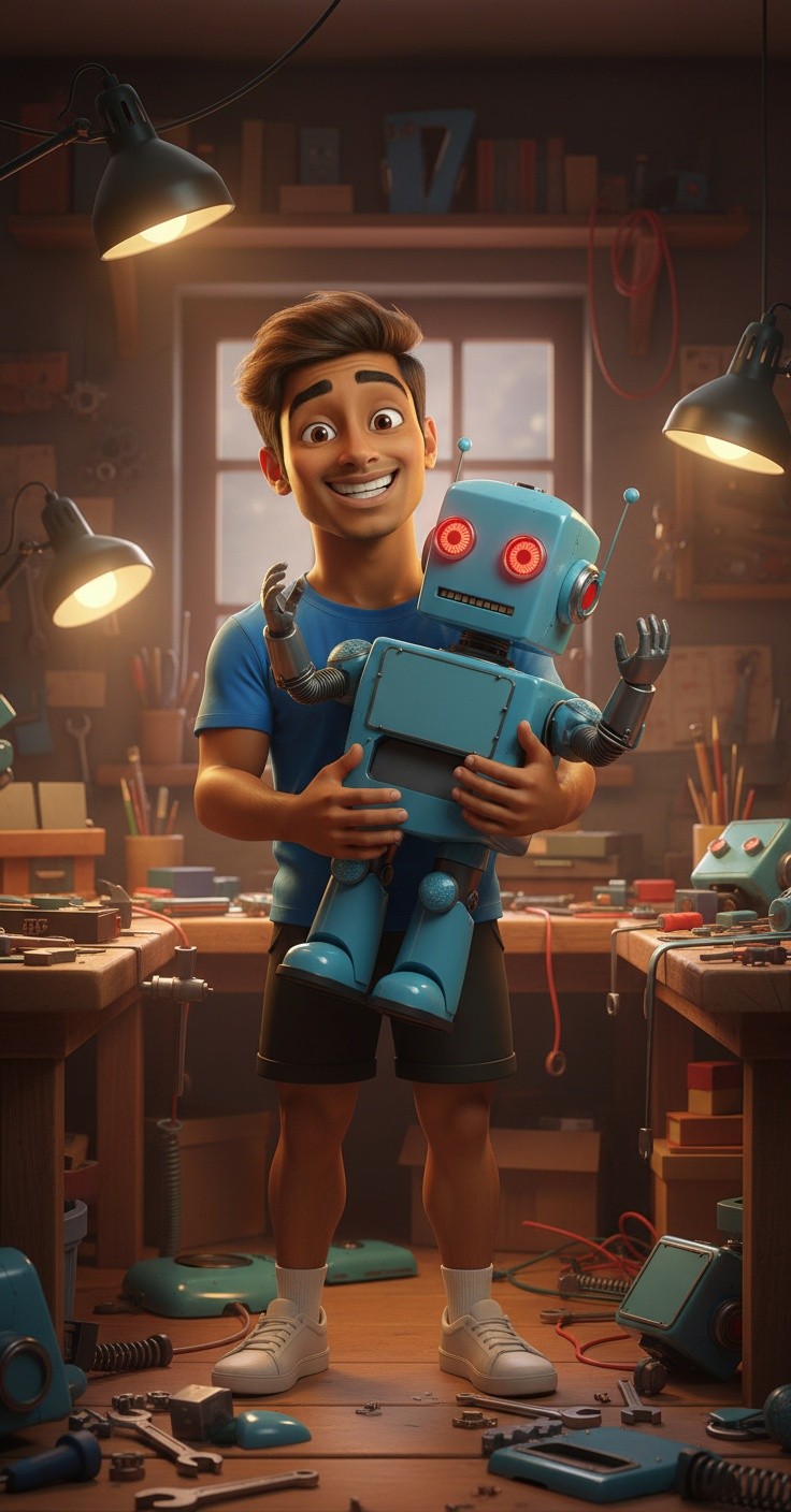 चिंटू का अजीब दोस्त: रोबोट की मस्ती!