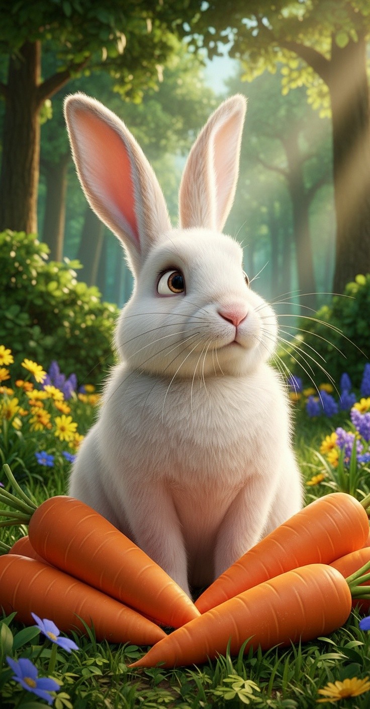 The Hungry Rabbit and the Kind Squirrel