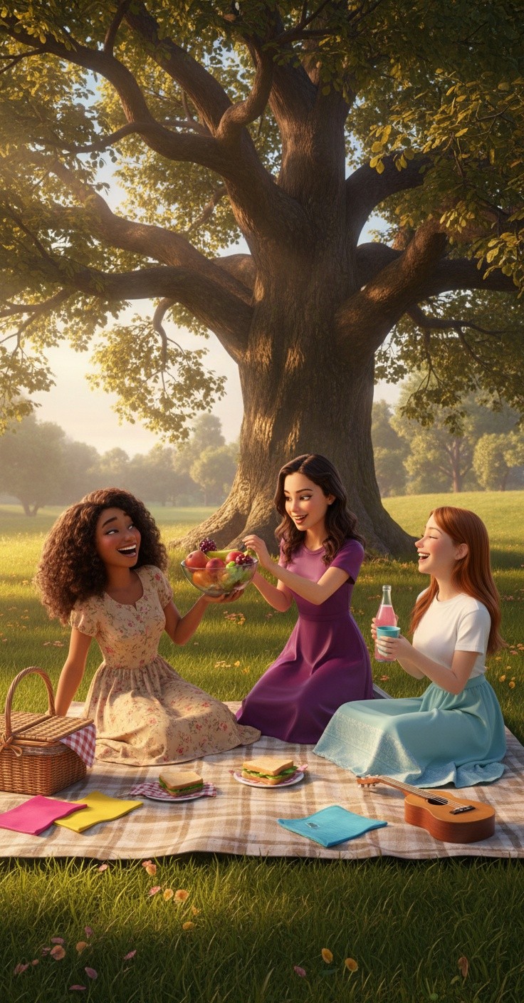 Girls in Long Clothess Gather 'Round for Pie and Lies