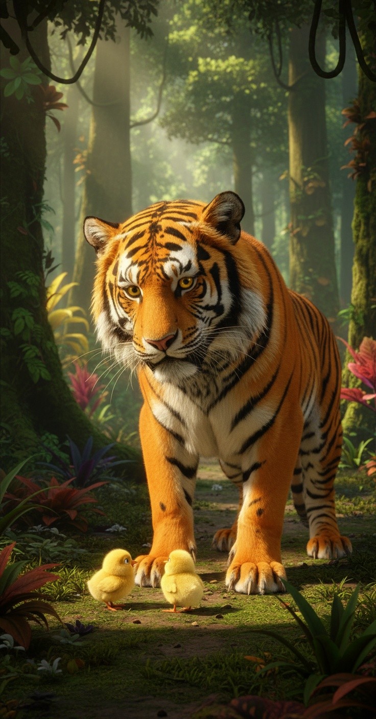 The Gentle Tiger and the Lost Chicks