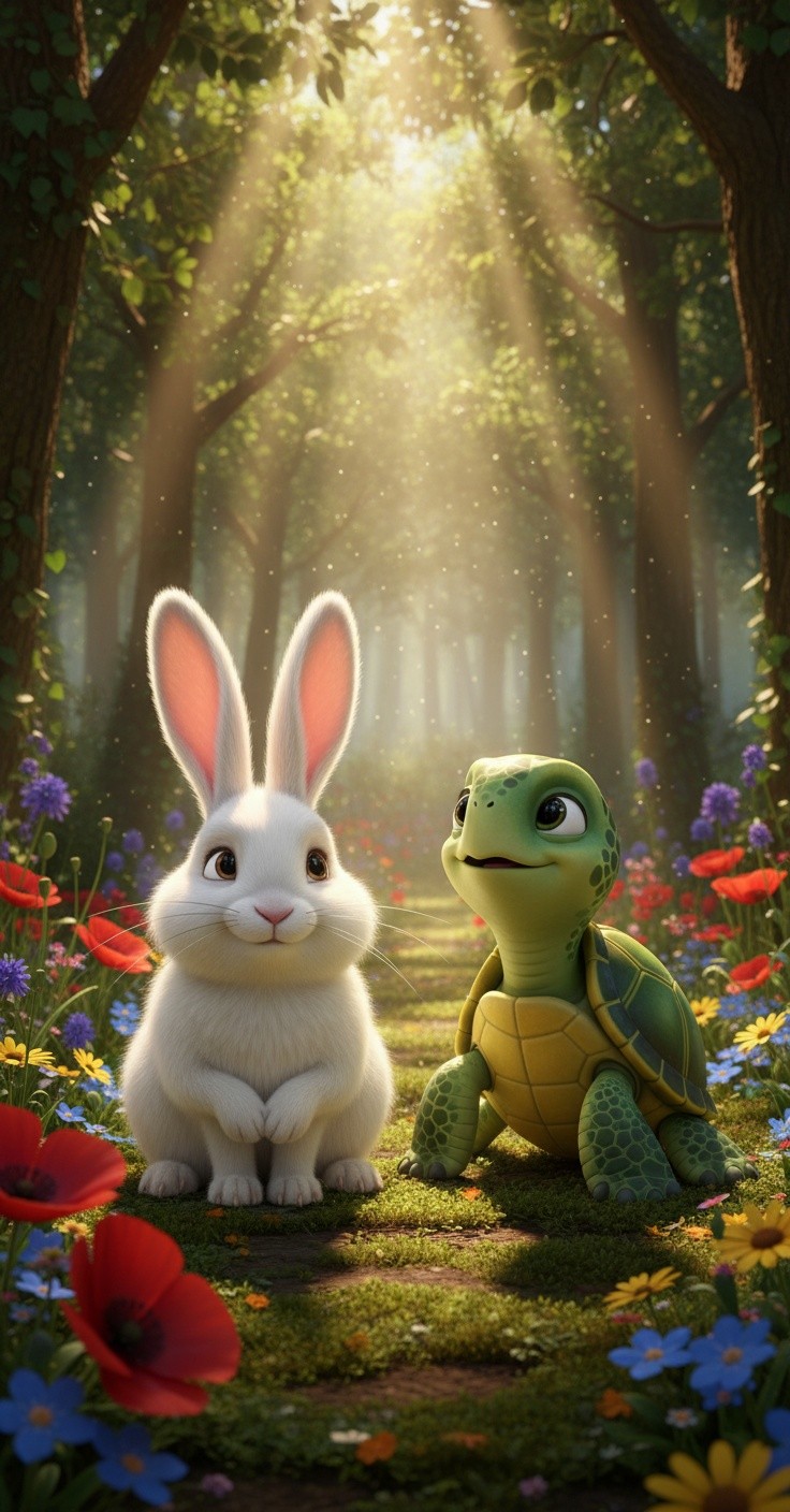 Kelinci dan Kura-Kura: Persahabatan dan Ketekunan