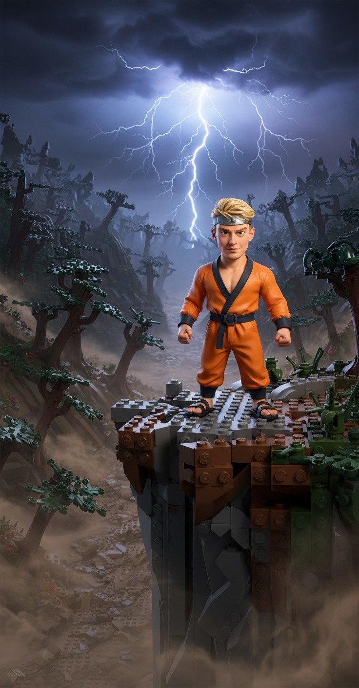 LEGO Showdown: Naruto vs. Madara in the Valley of Death