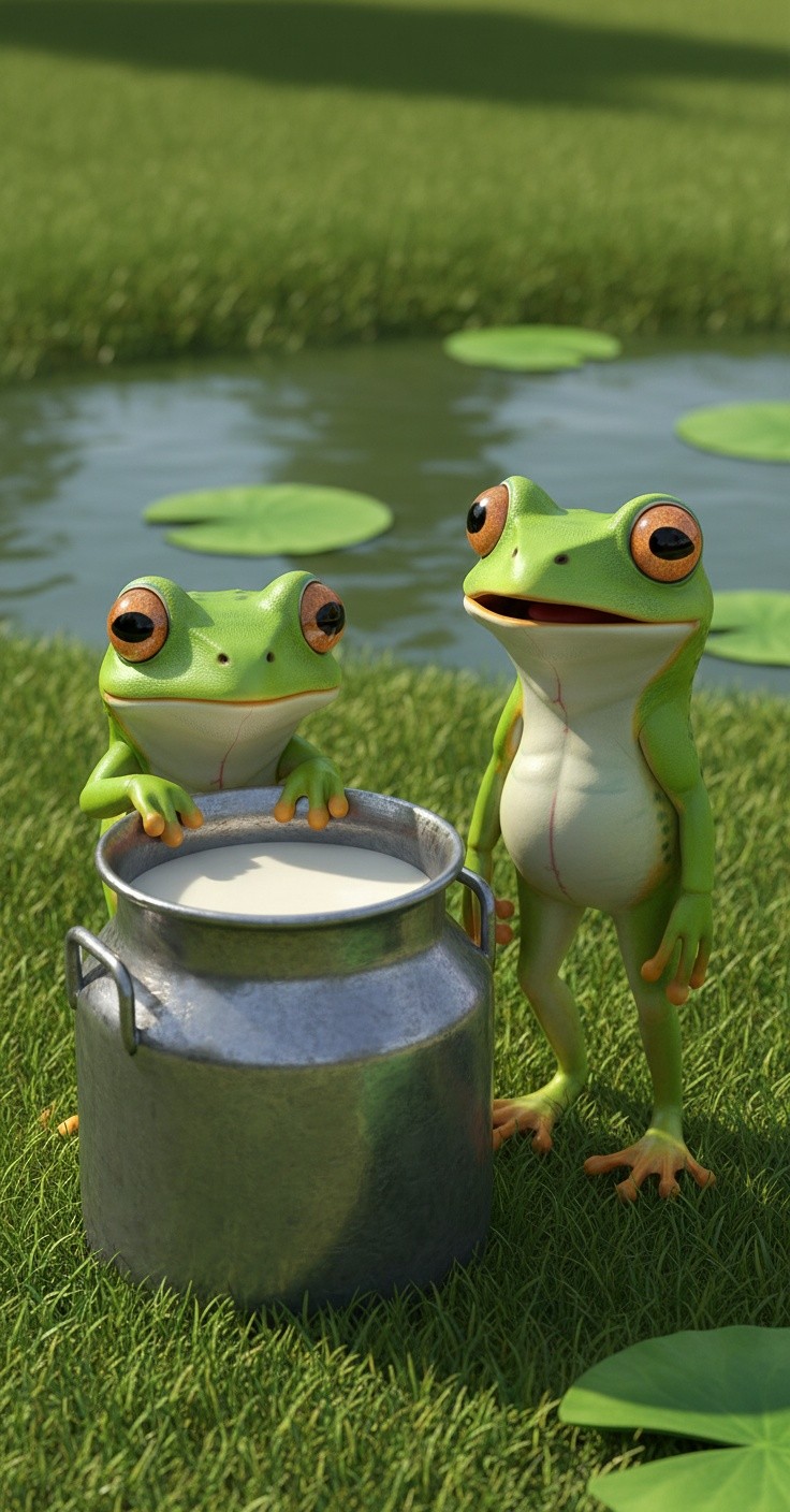 मेंढक और दूध: हार मत मानो!