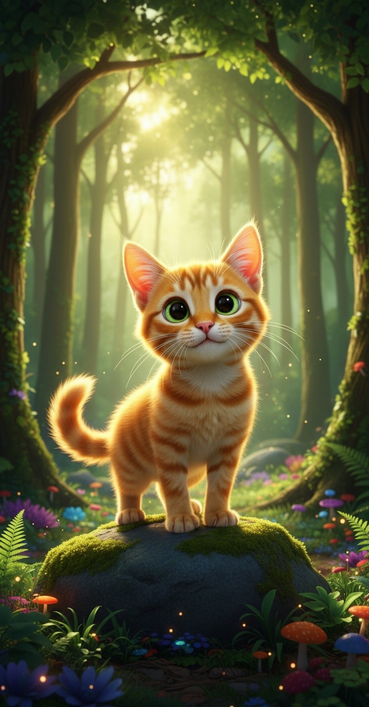 3D Cat and Lion Adventures in the Forest
