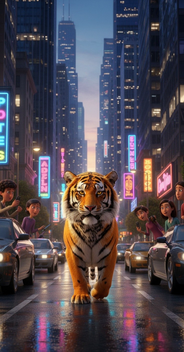 City Pals: A Tiger and Anaconda's Friendship