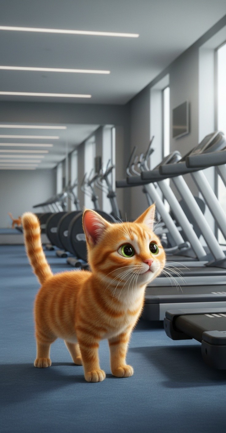 Oyen dan Teman Kucingnya Berolahraga Lucu di Gym!