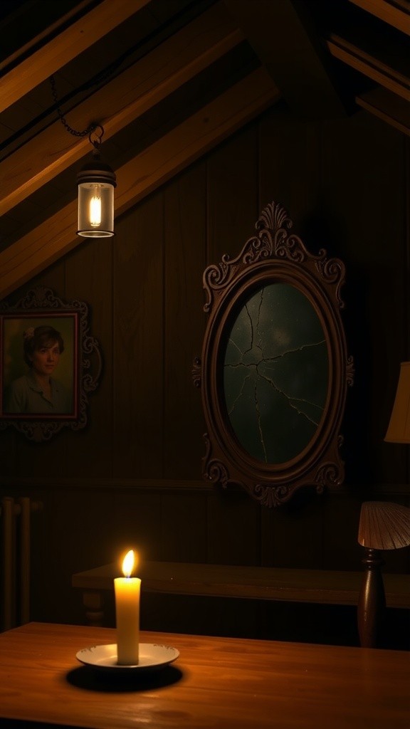 Eerie Reflection: The Grinning Cat Beyond the Mirror