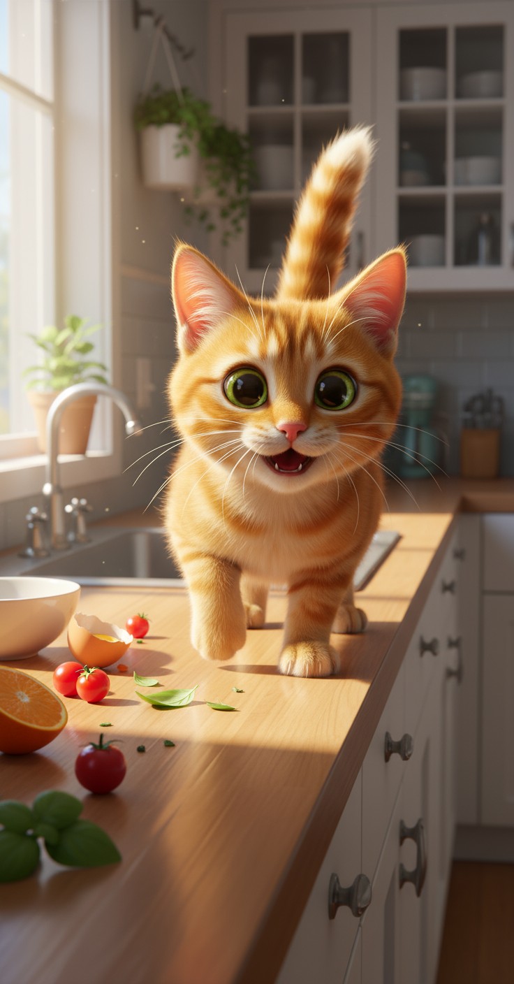 Kucing Memasak untuk Ulang Tahun