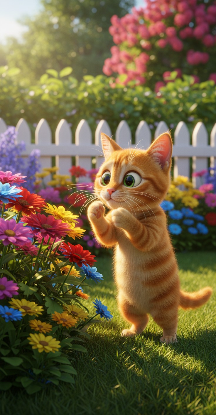 SuperCat and Kitten: A Heartwarming Backyard Adventure