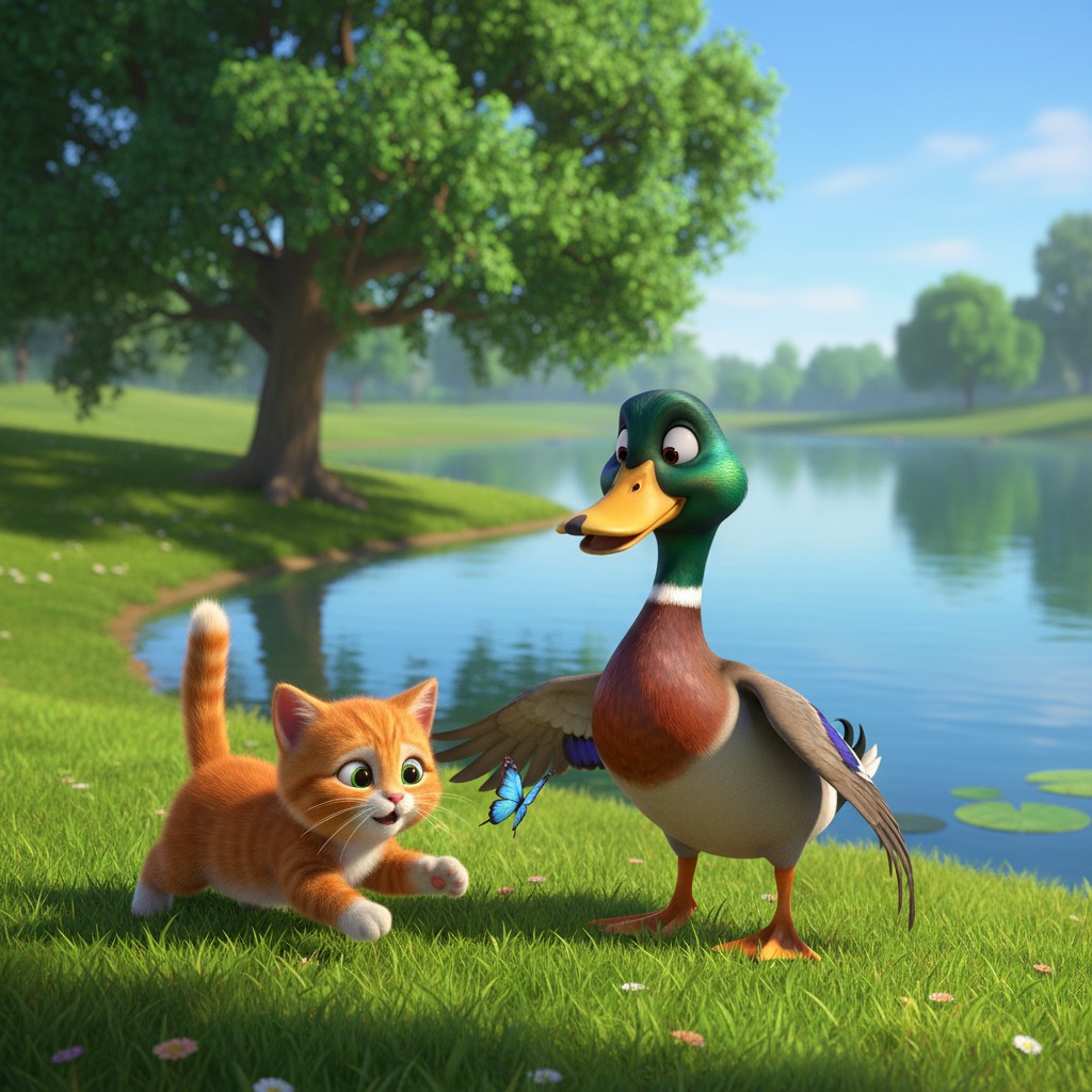 Hilarious Cat and Duck Moments