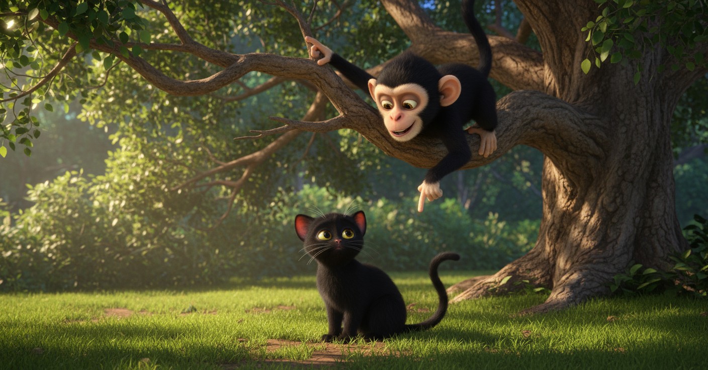 बंदर की चतुराई: रोटी का संघर्ष