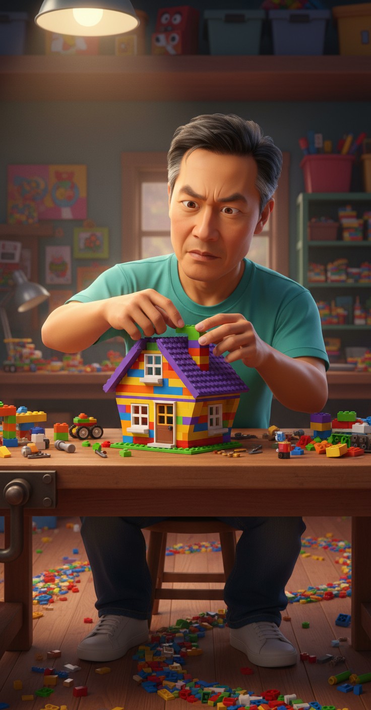 LEGO Rumah Jatuh Karena Satu Balok!