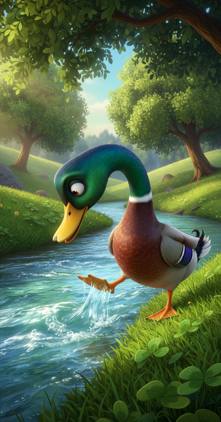 Kucing Jagoan dan Bebek yang Malang