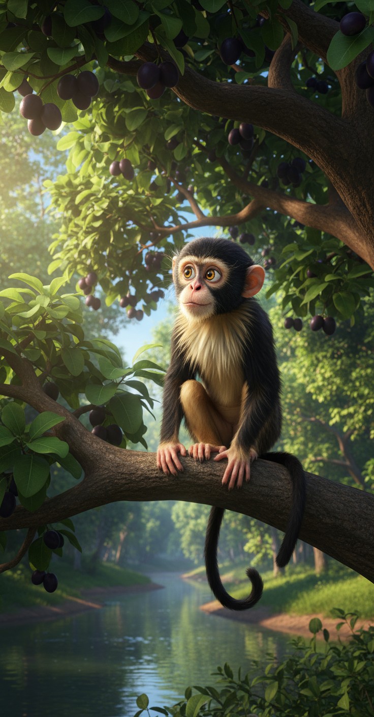 मोंटू बंदर की चतुराई और मगरमच्छ का लालच