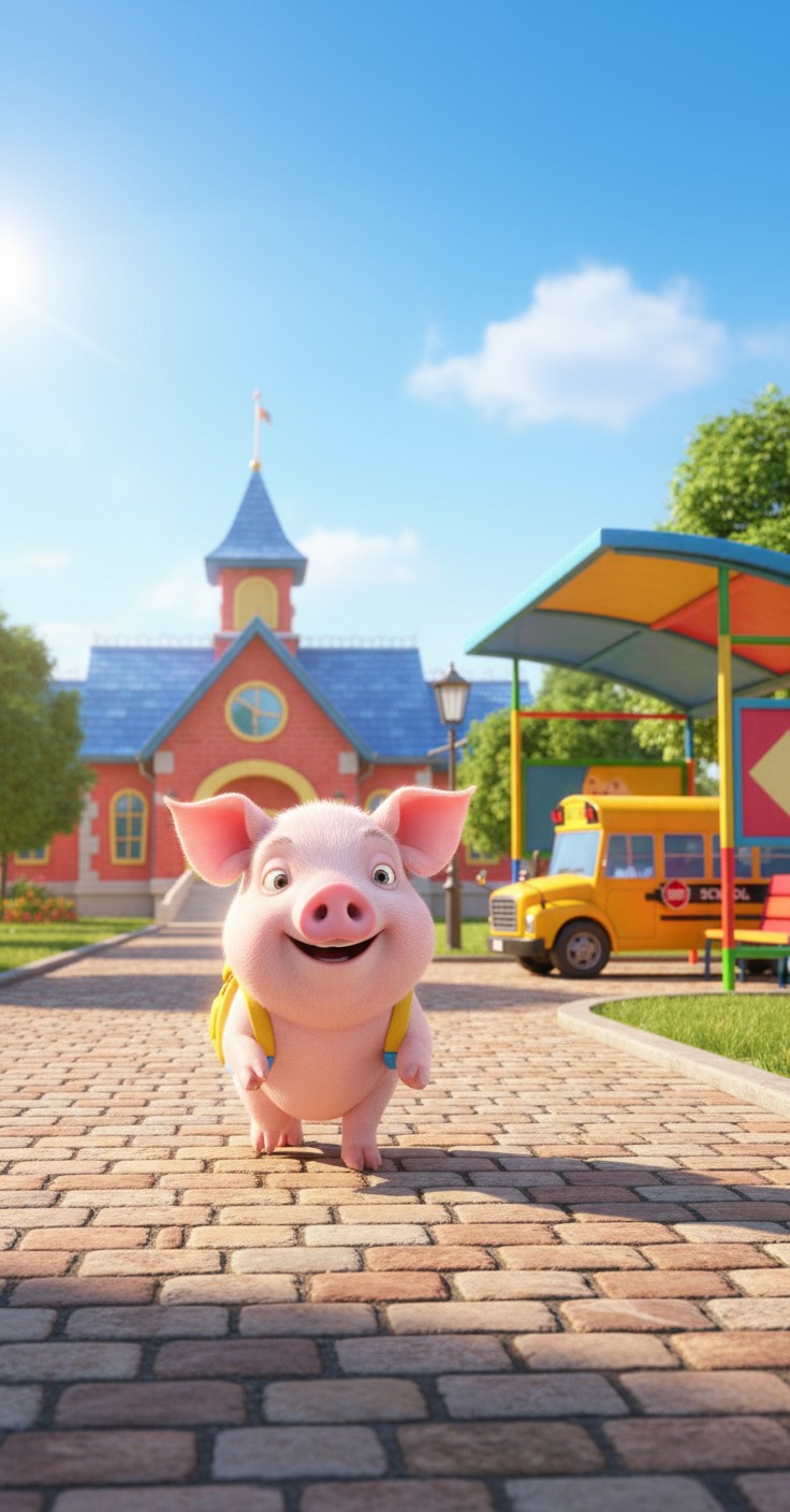 Pig's Colorful First Day at School!