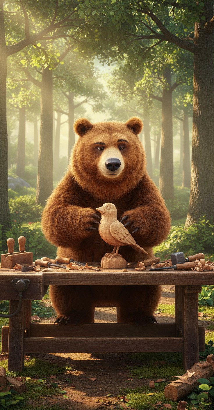 A Bear Constructs a Birdhouse