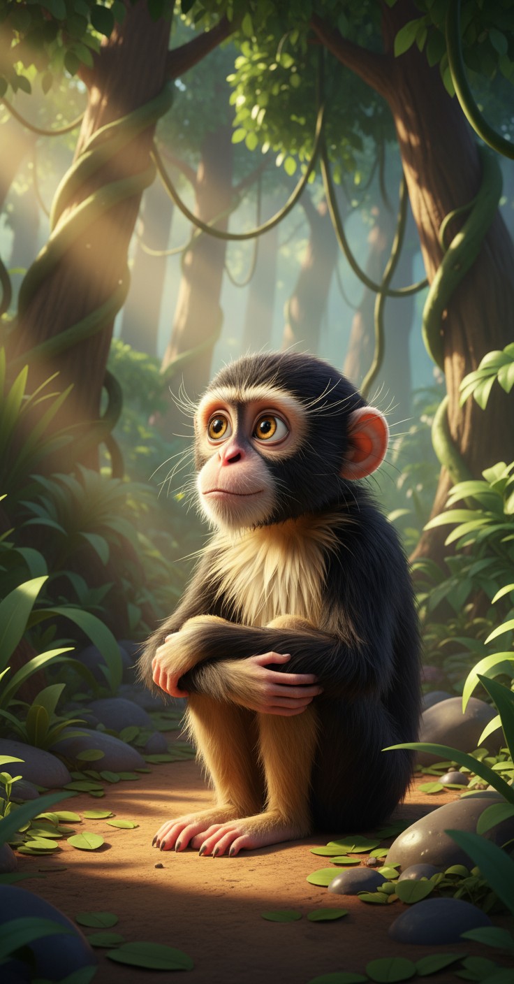 The Lonely Monkey and the Friendship with a Mouse