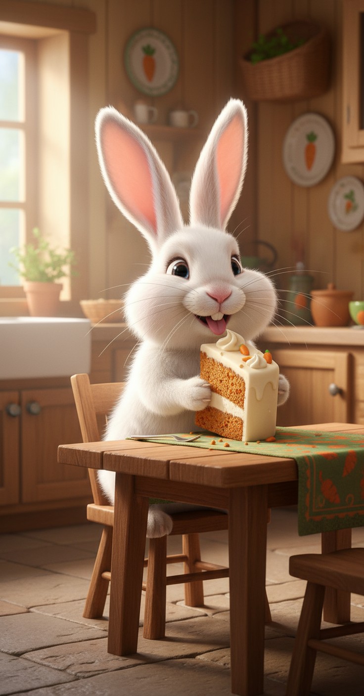 Kelinci dan Kue: Pelajaran Sehat!