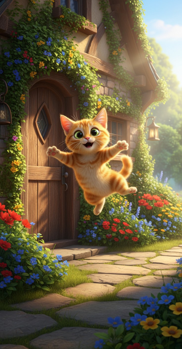 Petualangan Pagi Kucing dan Panda