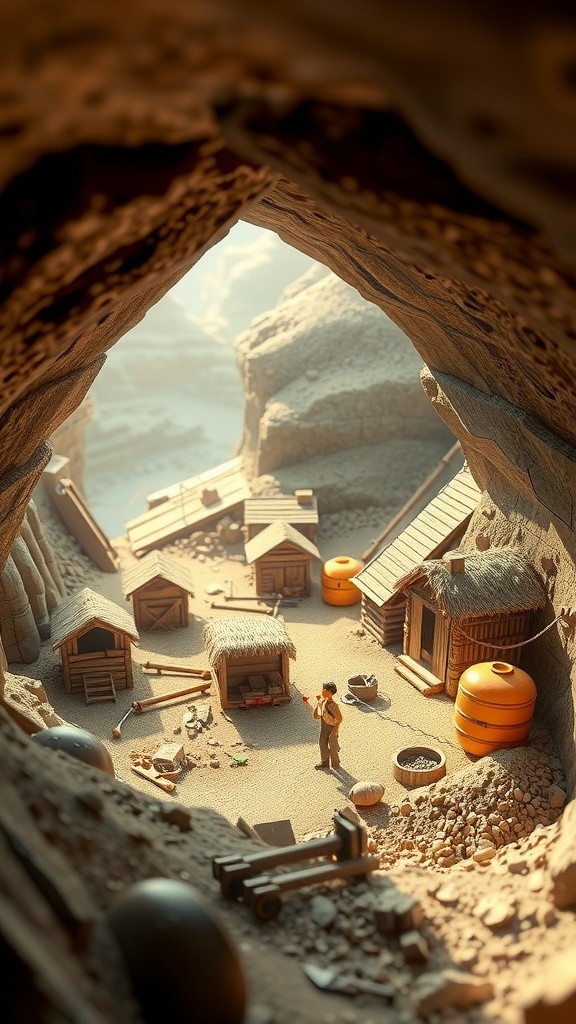 Kerja di Tambang: Animasi Miniatur